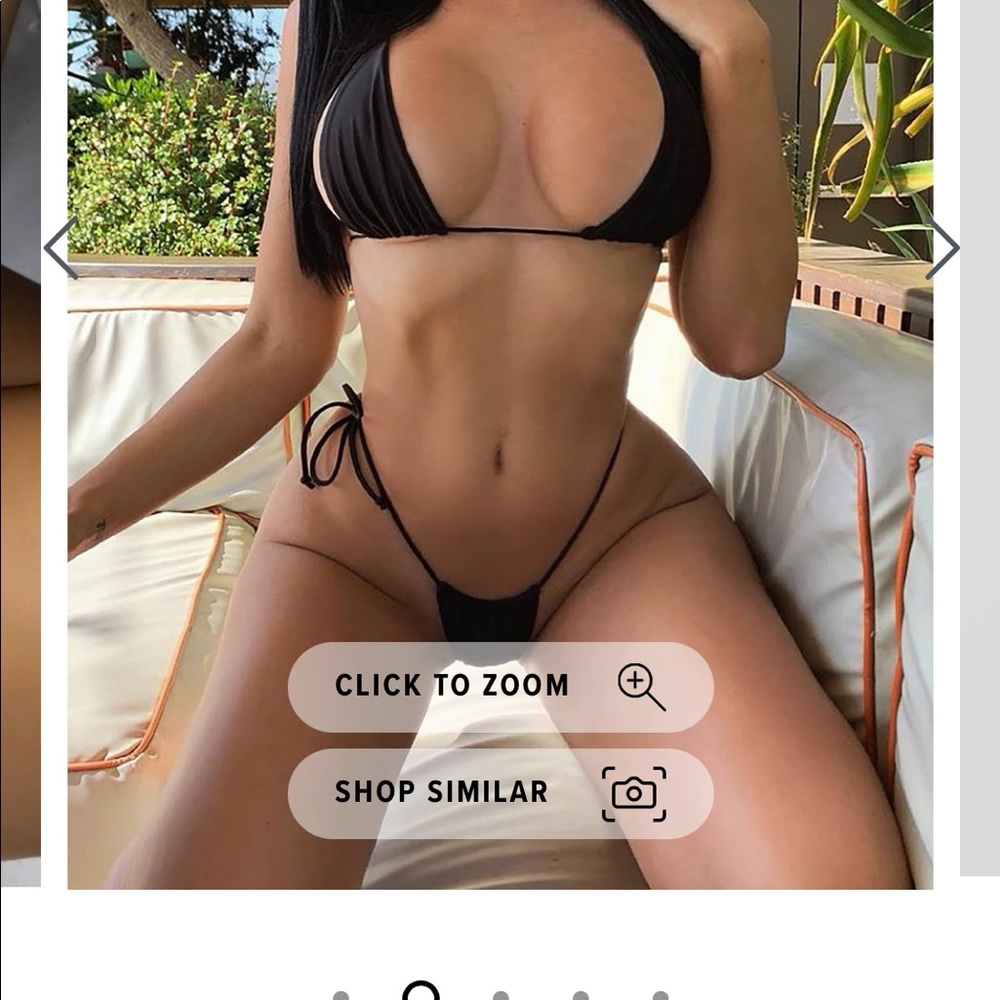 "What a beach tiny bikini set" Black Bikini